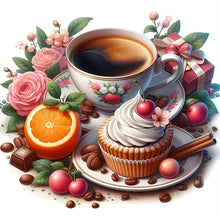 Load image into Gallery viewer, Coffee Leisure Time-Full Round Diamond Painting-30x30cm
