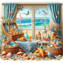 Load image into Gallery viewer, Sea View Outside The Window-Full Round Diamond Painting-40x40cm
