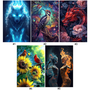 Animal-Full Round Diamond Painting-40x60cm-Large Size