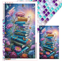 Load image into Gallery viewer, Flowers And Books-Full Round Diamond Painting-50x85cm
