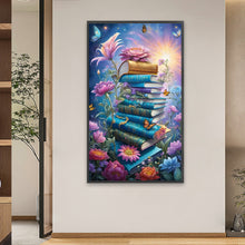 Load image into Gallery viewer, Flowers And Books-Full Round Diamond Painting-50x85cm
