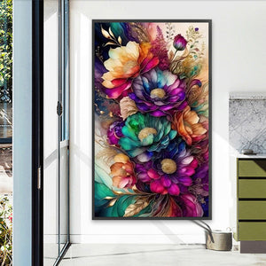 Flowers-Full Round Diamond Painting-50x85cm