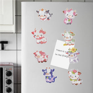 8Pcs/Set Animal-Diamond Painting Magnet Refrigerator