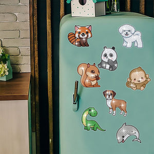 8Pcs/Set Animal-Diamond Painting Magnet Refrigerator