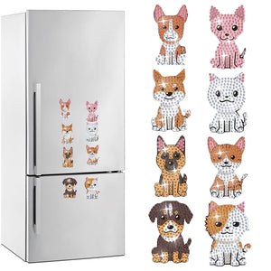 8Pcs/Set Animal-Diamond Painting Magnet Refrigerator