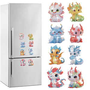 8Pcs/Set Animal-Diamond Painting Magnet Refrigerator