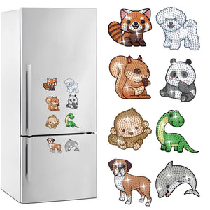 8Pcs/Set Animal-Diamond Painting Magnet Refrigerator
