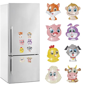 8Pcs/Set Animal-Diamond Painting Magnet Refrigerator
