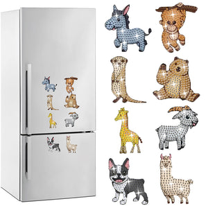 8Pcs/Set Animal-Diamond Painting Magnet Refrigerator
