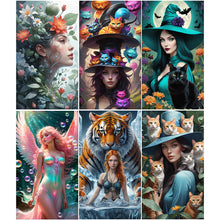 Load image into Gallery viewer, Girl-Full Round Diamond Painting-40x70cm-Large Size
