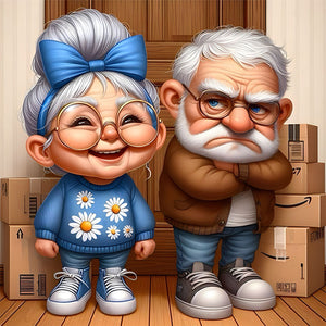 Funny Grandma-Full Round Diamond Painting-30x30cm