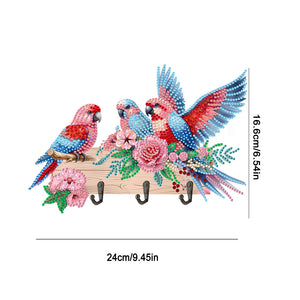 Flower Bird-Diamond Art Craft Wall Hooks