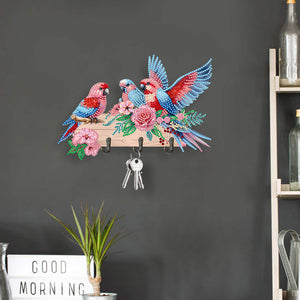 Flower Bird-Diamond Art Craft Wall Hooks