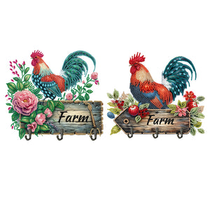 Farm Chicken-Diamond Art Craft Wall Hooks