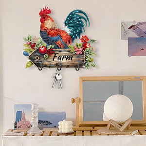 Farm Chicken-Diamond Art Craft Wall Hooks