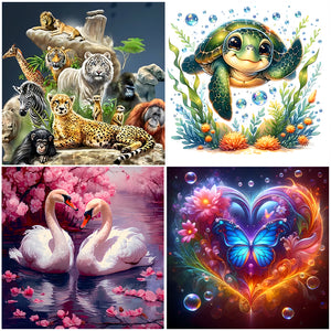 Animal-Full Round Diamond Painting-30x30cm