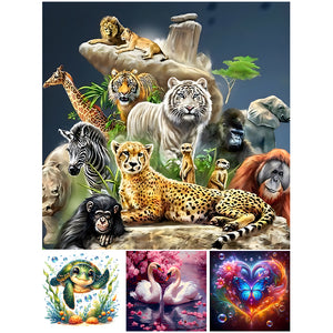 Animal-Full Round Diamond Painting-30x30cm