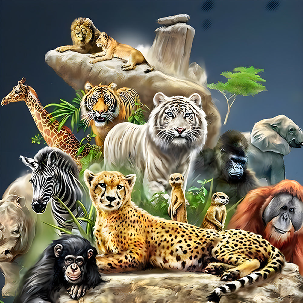 Animal-Full Round Diamond Painting-30x30cm