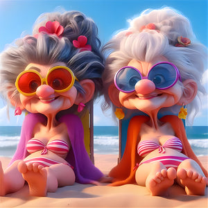 Funny Grandma-Full Round Diamond Painting-40x40cm