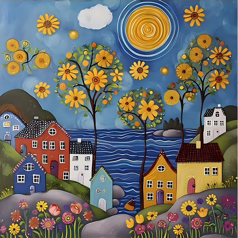 Color House-Full Round Diamond Painting-40x40cm
