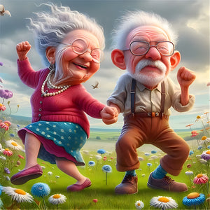 Funny Grandma-Full Round Diamond Painting-40x40cm