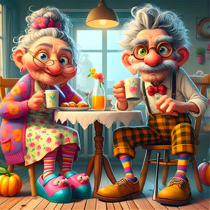 Funny Grandma-Full Round Diamond Painting-40x40cm