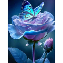 Load image into Gallery viewer, Rose Butterfly-Full Round Diamond Painting-45x60cm-Large Size
