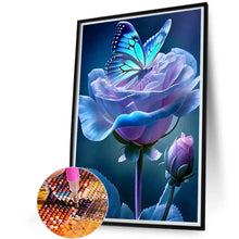 Load image into Gallery viewer, Rose Butterfly-Full Round Diamond Painting-45x60cm-Large Size
