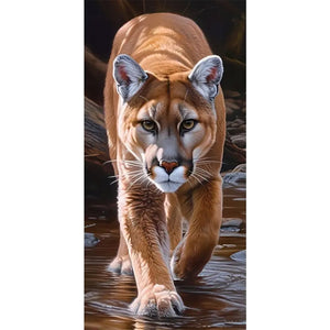 Cougar-Full Round Diamond Painting-45x85cm