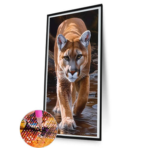 Cougar-Full Round Diamond Painting-45x85cm