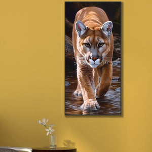 Cougar-Full Round Diamond Painting-45x85cm
