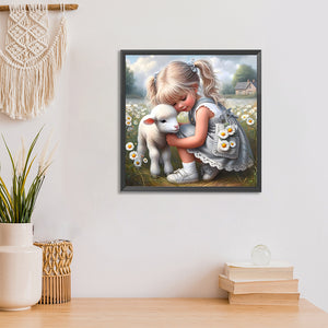 Life of Pets Girl-Full Round Diamond Painting-30x30cm
