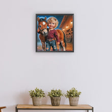 Load image into Gallery viewer, Cowboy Kid-Full Round Diamond Painting-30x30cm
