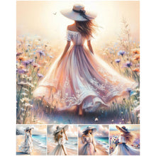 Load image into Gallery viewer, Beach Lady-Full Round Diamond Painting-30x30cm
