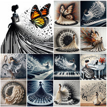 Load image into Gallery viewer, Piano Girl-Full Round Diamond Painting-40x40cm
