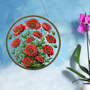 Flower-Single Side Drill-Diamond Pendant