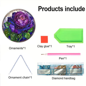 Flower-Single Side Drill-Diamond Pendant