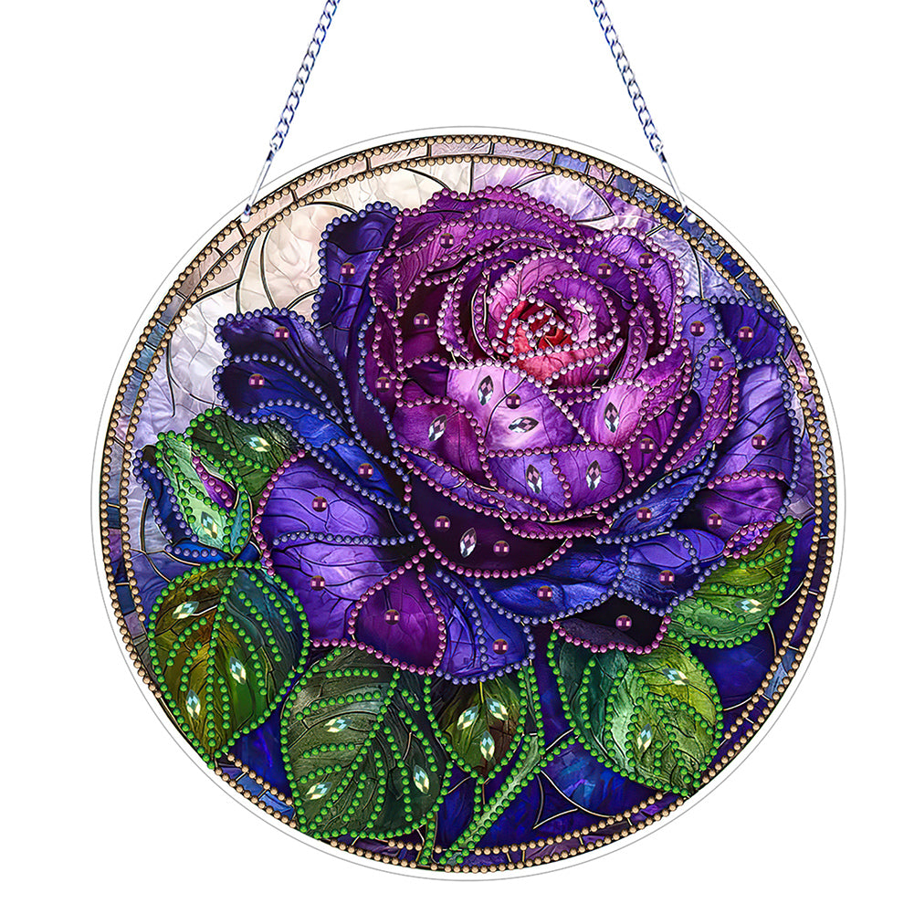 Flower-Single Side Drill-Diamond Pendant