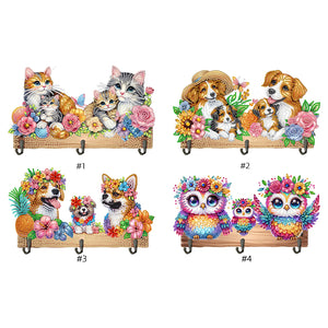 Animal-Diamond Art Craft Wall Hooks
