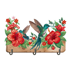 Hummingbird Flower-Diamond Art Craft Wall Hooks