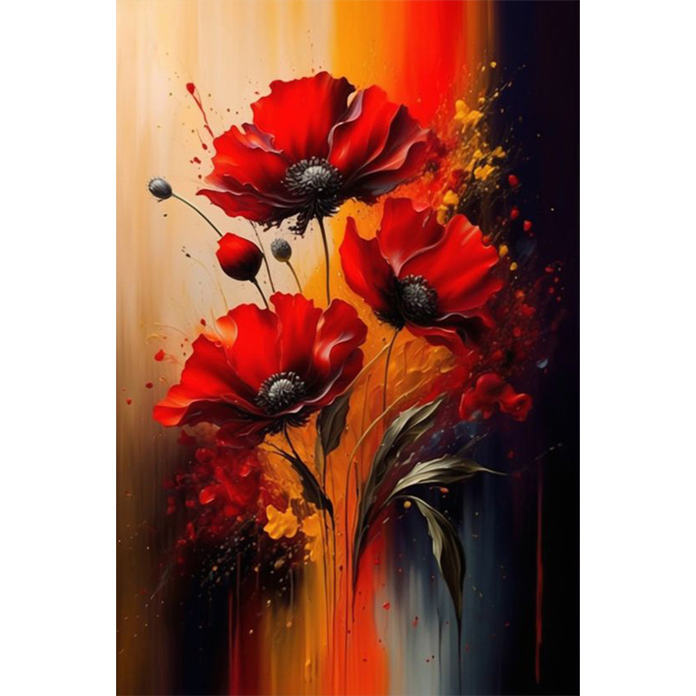 Poppy-Full Round Diamond Painting-40x60cm-Large Size