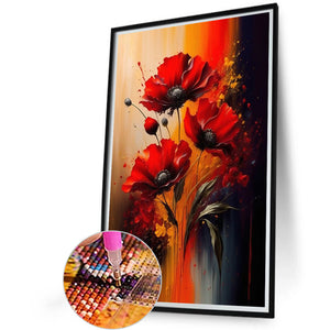 Poppy-Full Round Diamond Painting-40x60cm-Large Size