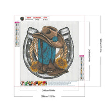 Load image into Gallery viewer, Western cowboy boot hat-Full Round Diamond Painting-30x30cm
