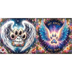 Paw Angel-Full Round Diamond Painting-30x30cm