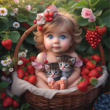 Load image into Gallery viewer, Life of Pets Girl-Full Round Diamond Painting-40x40cm
