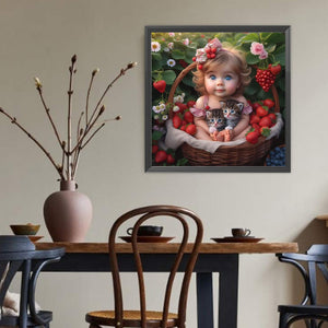 Life of Pets Girl-Full Round Diamond Painting-40x40cm