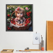 Load image into Gallery viewer, Life of Pets Girl-Full Round Diamond Painting-40x40cm
