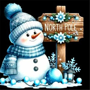 Snowman-Full Round Diamond Painting-30x30cm