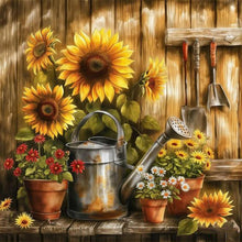 Load image into Gallery viewer, Sunflower-Full Round Diamond Painting-30x30cm
