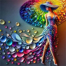Load image into Gallery viewer, Colorful Art Girl-Full Round Diamond Painting-40x40cm
